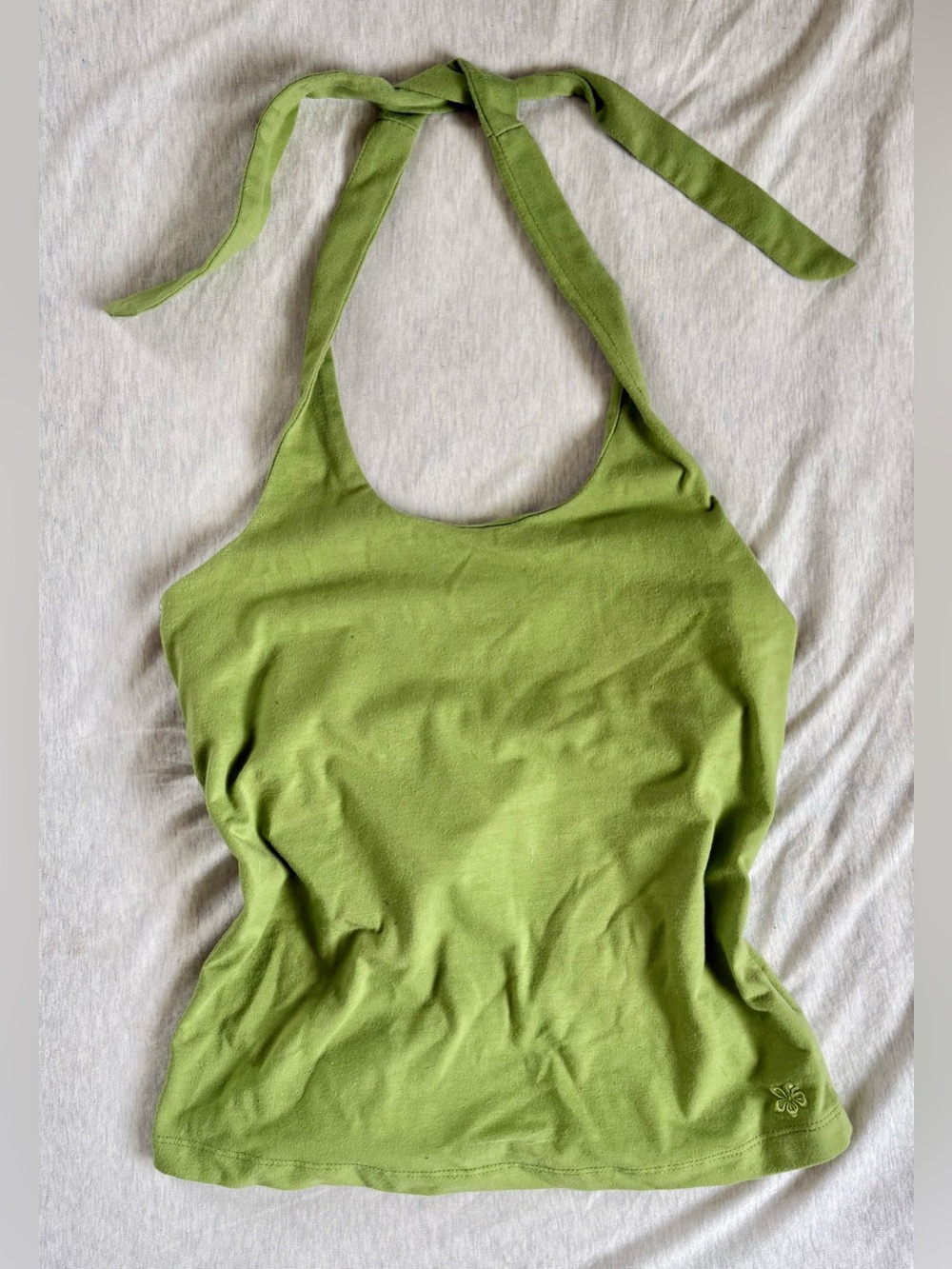 y2k tropical green halter top